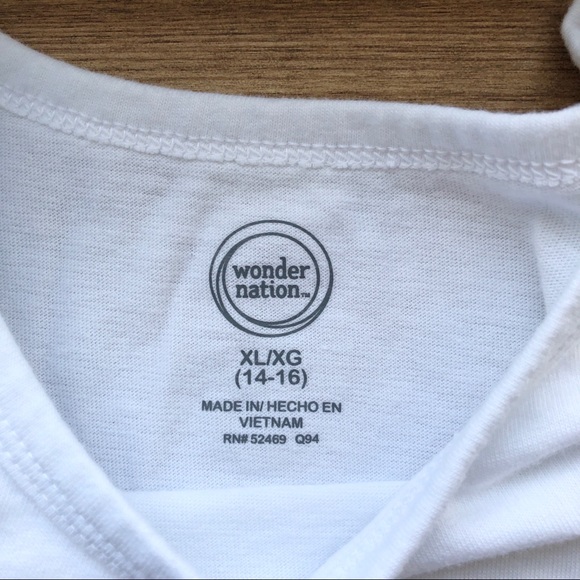 Wonder Nation White Tank Top Cotton Blend - Picture 7 of 7